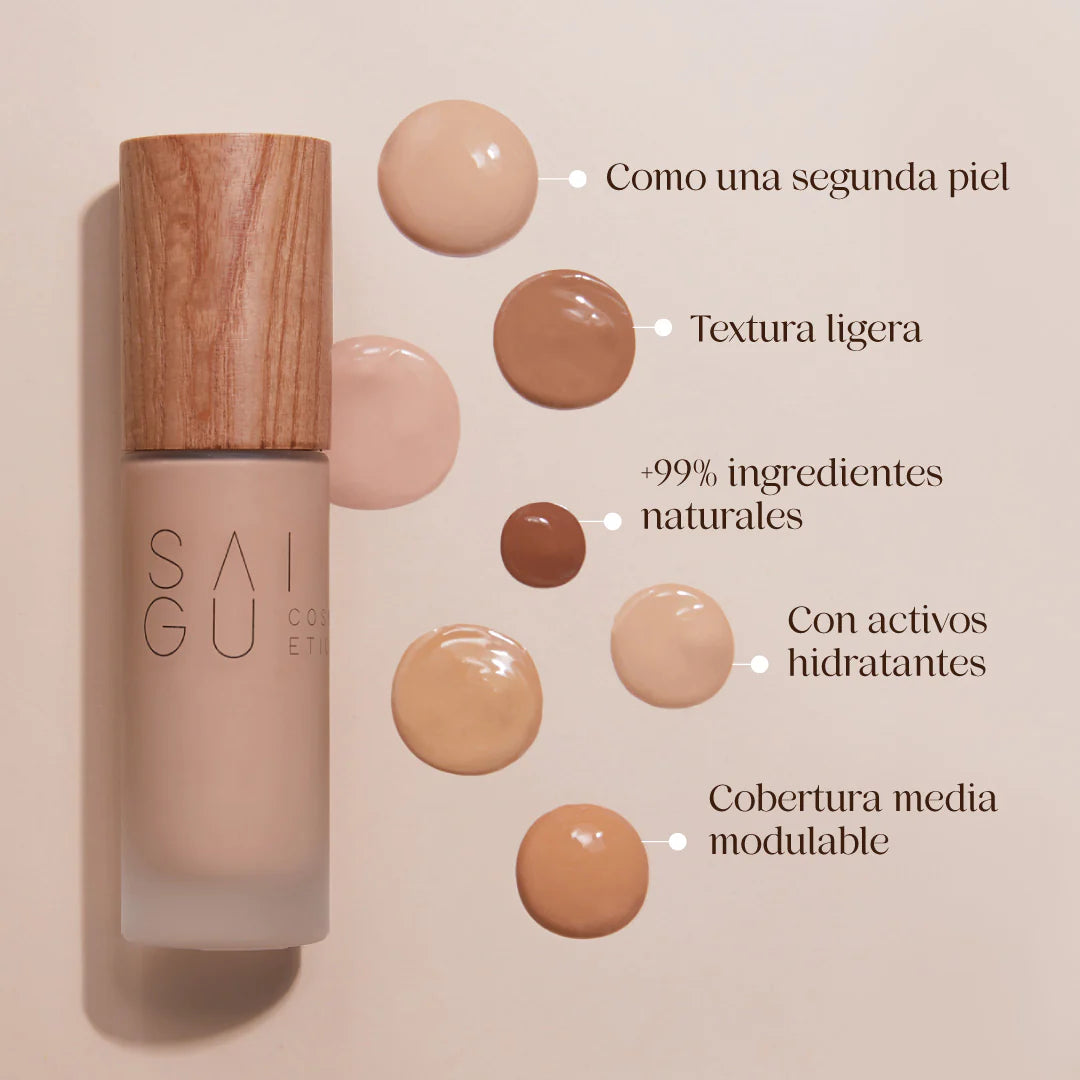 Base de maquillaje fluida, Saigu Cosmetics