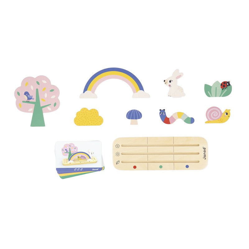 juego para niños Orientarse en el espacio El Jardín, Janod
