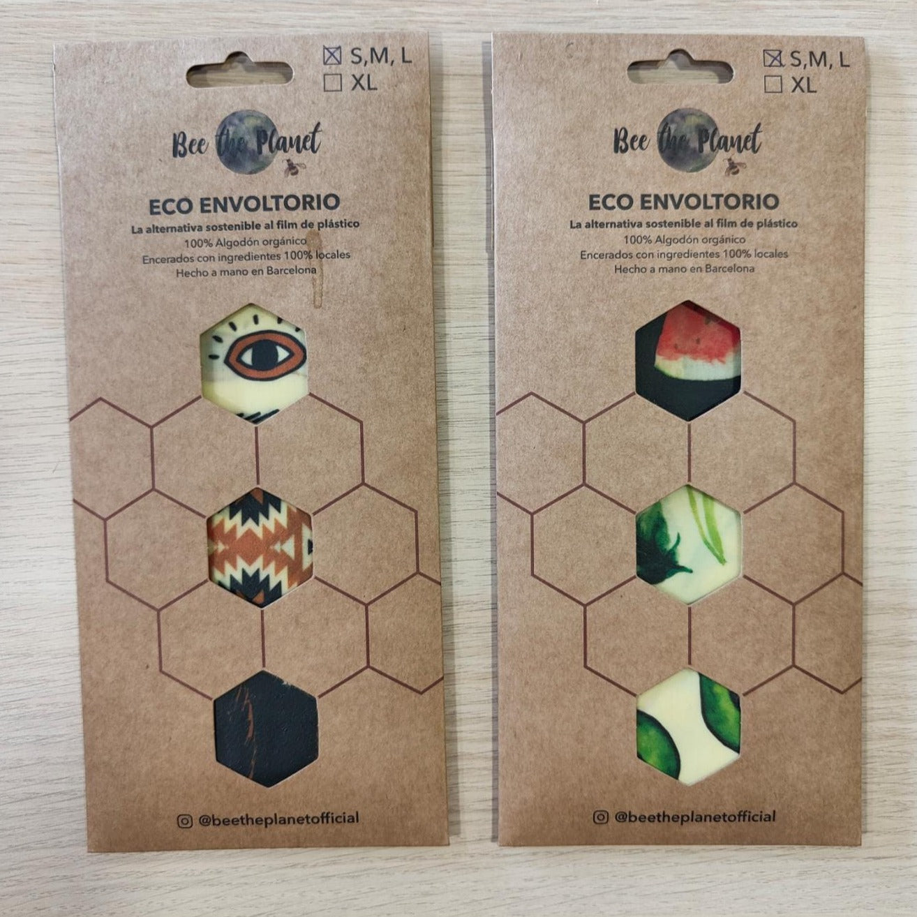 Pack de 3 ecoenvoltorios (S,M,L), Bee the Planet