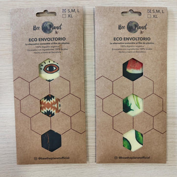 Pack de 3 ecoenvoltorios (S,M,L), Bee the Planet
