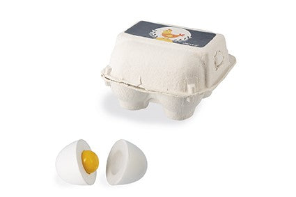 Huevera con 4 huevos de madera, Janod