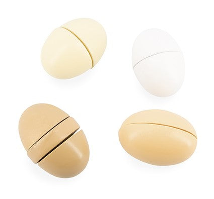 Huevera con 4 huevos de madera, Janod