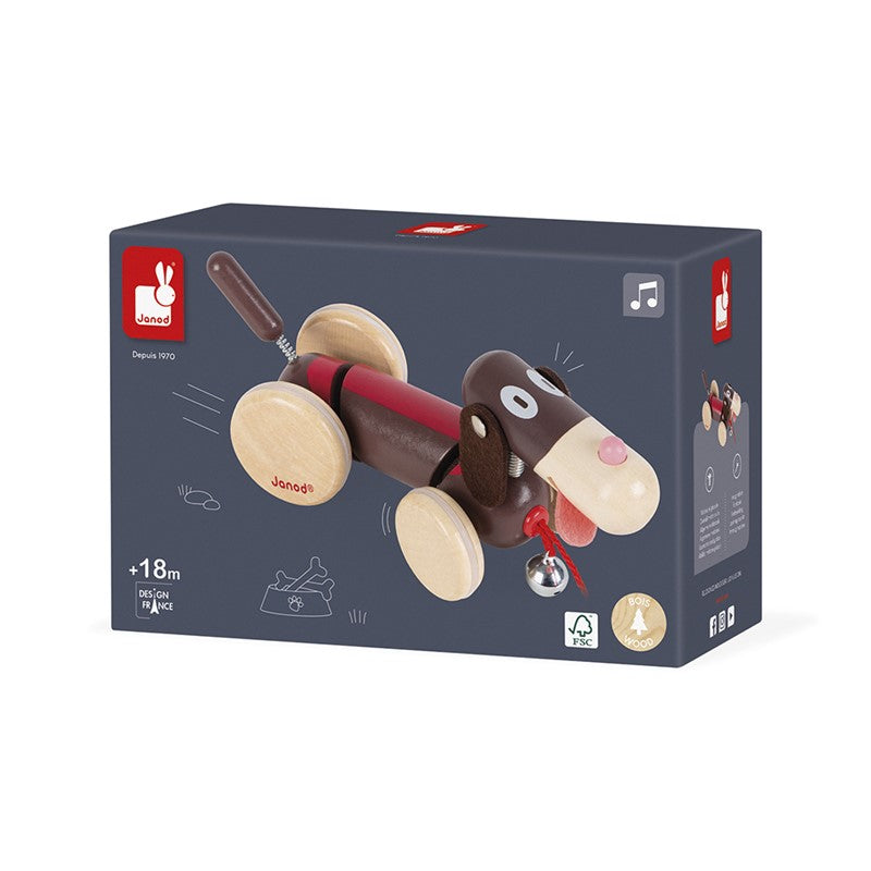 Juguete Janod pasra pasear perro de madera